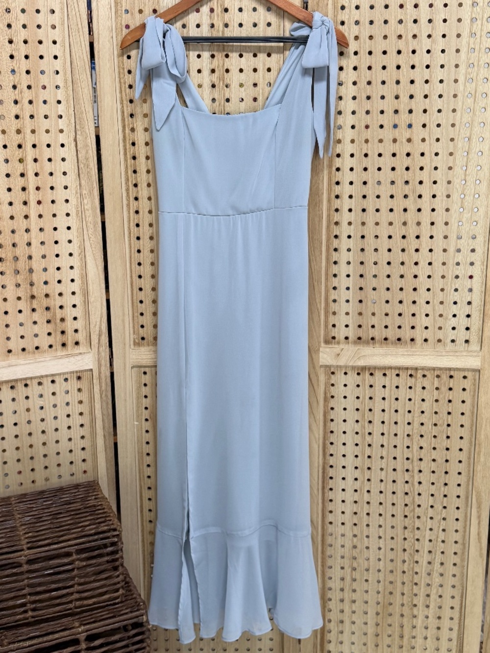Show Me Your Mumu Claire Chiffon Midi Dress Blue Gray Size XS